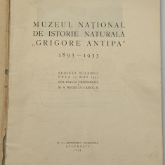 Muzeul national de istorie naturala Grigore Antipa 1893-1933 regele Carol