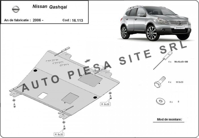 Scut metalic motor Nissan Qashqai fabricat incepand cu 2006 APS-16,113