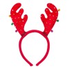 Bentiță Crăciun, Model Ren, Păr Rosu, Clopoței Colorați, Poliester, 12cm, Oem