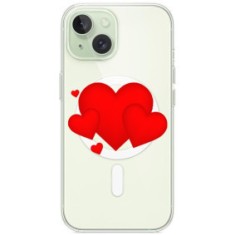 Husa personalizata apple iphone 15 plus, magsafe, heart foto