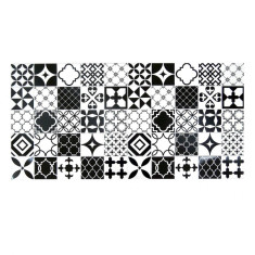 Panou decorativ, PVC, model mozaic, alb si negru, 96x48.5cm