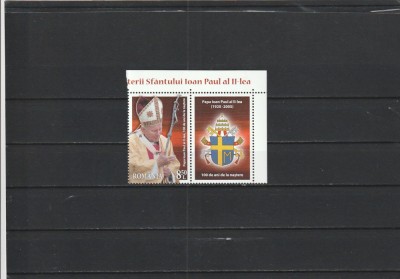 ROMANIA 2020 LP 2284 CENTENARUL NASTERII SF. IOAN PAUL AL II-LEA SERIE CU VINIETA NESTAMPILATA foto