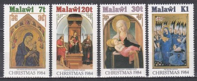 Malawi 1984 - Crăciun - Picturi de Raphael, Lippi, s.a., Cota 9,50 EURO, MNH foto