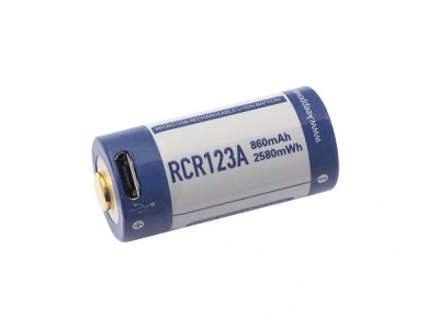 Acumulator RCR123A /16340 3.6V, 860mAh, cu incarcare USB foto