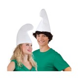 Palarie de strumf pentru carnaval, diametru 18 cm, alb