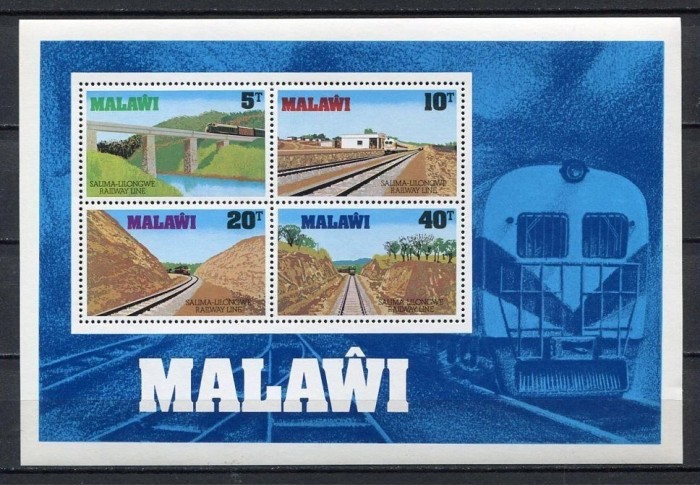 Malawi 1979 - Cai ferate, trenuri, bloc neuzat