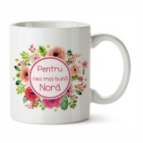Cana alba personalizata Pentru Cea Mai Buna Nora, INOVATIX&reg;. 330ml