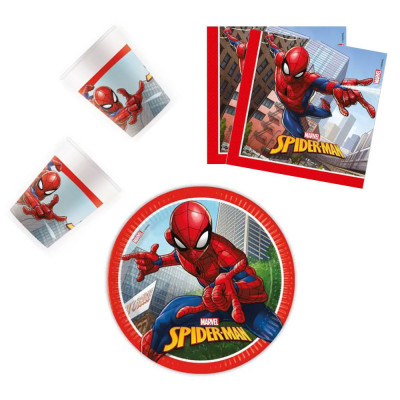 Set vesela unica folosinta tematica Spiderman Crime Fighter 36 Piese foto