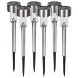 Set 6 lampi solare de gradina Rebel, LED, finisaj inox