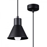 Lampă Suspendată Taleja Negru Oțel 1 Bec Cu Design Modern De Interior