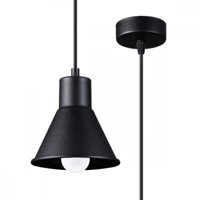Lampă Suspendată Taleja Negru Oțel 1 Bec Cu Design Modern De Interior foto