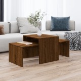 VidaXL Set măsuțe de cafea, stejar maro, 100x48x40 cm, lemn prelucrat