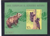 Rom&acirc;nia,1980 LP 1006, Anul European al ocrotirii naturii, coliţă nedant., MNH, Fauna, Nestampilat