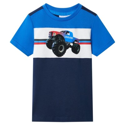 Tricou pentru copii, albastru si bleumarin, 104 GartenMobel Dekor foto