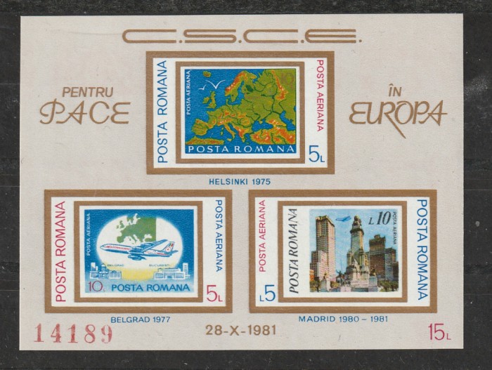 Romania 1981 - #1043 C.S.C.E. 1v S/S MNH