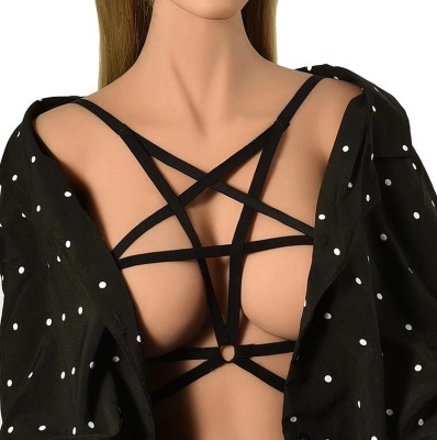 Top Harness Helena Elastic si Reglabil, Aspect Mat, Negru, XS-L, Guilty Toys foto