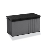 Cutie Depozitare Grădină Curver Darwin 570L Grafit, Impermeabilă, Plastic, Aspect Lemn, 142.5x65.3x78.2 cm