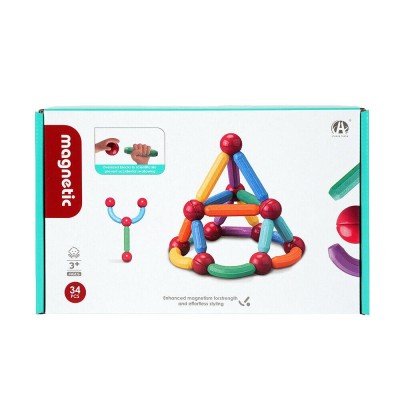 Set de constructie magnetic - Forme 3D (34 piese) foto