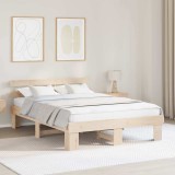 VidaXL Cadru de pat cu headboard Maro 160 x 200 cm Lemn masiv de pin