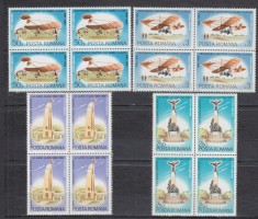 ROMANIA 1982 LP 1061 CENTENARUL NASTERII AUREL VLAICU BLOCURI 4 TIMBRE MNH