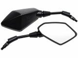 Cumpara ieftin Set Oglinzi Universale Scuter ATV Motocicleta, Model 1, Filet M10, Negru, Plastic ABS, Otel, Forma Poligonala, 2 buc