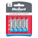 Baterie Rebel Alcalina AA 1.5 V Blister 4 Buc