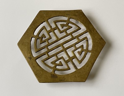 Suport pentru vase calde din bronz, anii 1940, stil Art Deco foto