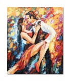 Cumpara ieftin Tablou pictat manual, Tango de Buenos Aires, 60x50cm ulei pe panza in cutit efect 3D, gata de expus pe perete