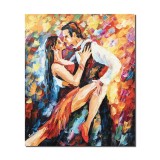 Tablou pictat manual, Tango de Buenos Aires, 60x50cm ulei pe panza in cutit efect 3D, gata de expus pe perete