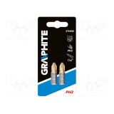 Capăt de șurubelniță Phillips PH2 25mm set 2 buc GRAPHITE