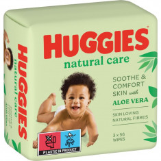 Huggies Natural Care servetele pentru curatare 3x56 buc