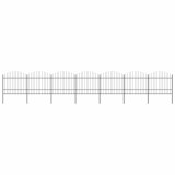 vidaXL Gard de grădină cu v&acirc;rf tip suliță din oțel 1248x175 cm, negru 277745