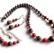 set colier ,bratara reglabila si cercei cu jasper si howlite rosu 41635