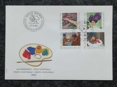 Elvetia 1986 - picturi, serie pe FDC foto