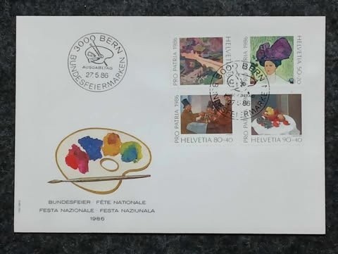 Elvetia 1986 - picturi, serie pe FDC