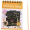 Caiet cu fise razuibile Cyrax, DIY Magic Scratch, 12 File, Curcubeu, Creion din Lemn, Cartonase negre, 14.5 x 10 cm, portocaliu