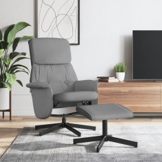 vidaXL Scaun de relaxare cu taburet, gri deschis, textil 356666