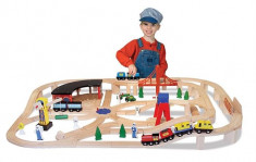 Set Trenulet Din Lemn Cu Depou Melissa And Doug foto