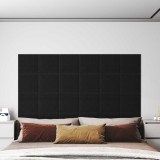 vidaXL Tăblie de Pat pentru Perete 12 pcs Negru 30 x 30 cm țesătură 4008321