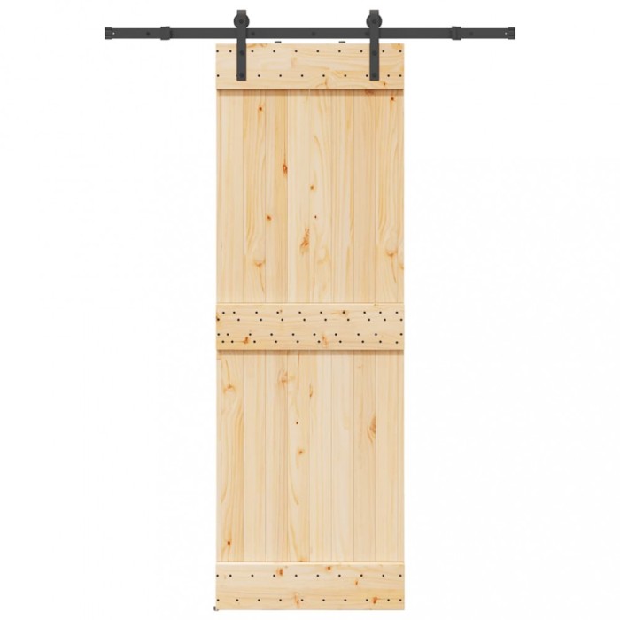 vidaXL Ușă glisantă cu set de feronerie 70x210 cm, lemn masiv de pin 3332652