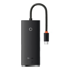 Baseus - Hub Adapter Lite Series (WKQX030301) - Type-C to 4x USB 3.0, Type-C, 0.25m - Black