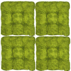 Set 4 Perne pentru scaun Jemidi, 38 x 38 cm, Verde, Poliester/Bumbac, 55316.07.08