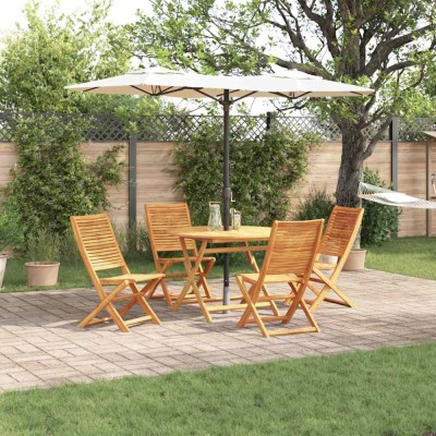 vidaXL Set de masă pentru grădină 5 pcs Maro lemn masiv de acacia 3375708 foto
