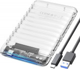 Carcasă de hard disk ORICO 2.5 inch USB C la SATA III 6Gbps Hard extern transpar, Oem