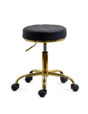 Scaun profesional OFF 1023, rotativ, baza metalica aurie, piele ecologica, inaltime ajustabila, roti gumate, 100 kg