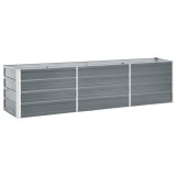 Gossi strat inaltat de gradina gri 240 x 40 x 45 cm otel galvanizat