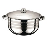 Oala adanca din inox cu capac Ertone MN-536 diametru 26 cm capacitate 8.5 l