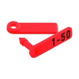 Crotalii Kerbl Twintag pentru Miei si Iezi, Rosu, Numerotate 1-50, Debosate, Set 50 Buc