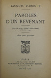 PAROLES D &#039;UN REVENANT par JACQUES D &#039;ARNOUX , 1925