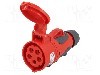 Conector alimentare AC, IEC 60309, IP44, 16A, 400V AC, 5 pini, PCE - 2153-6